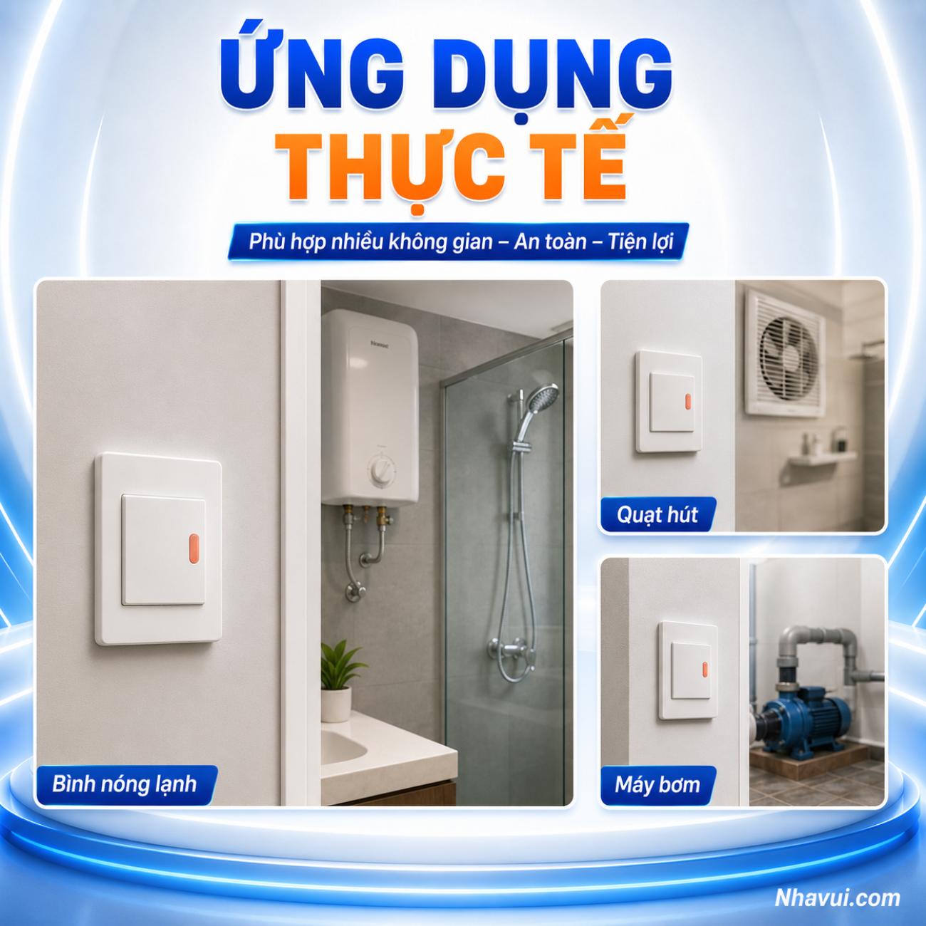 Công tắc D có đèn báo, 2 tiếp điểm Panasonic WIDE Series 250VAC – 20A